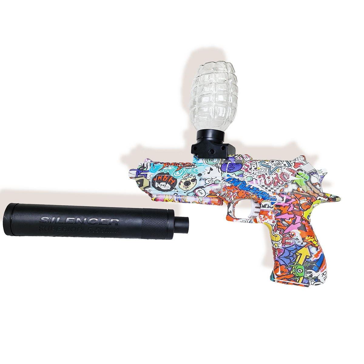 Desert Eagle gelinis pistoletas su duslintuvu