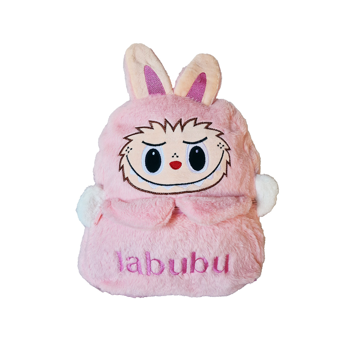 Šviesiai rožinė pliušinė Labubu kuprinė vaikams