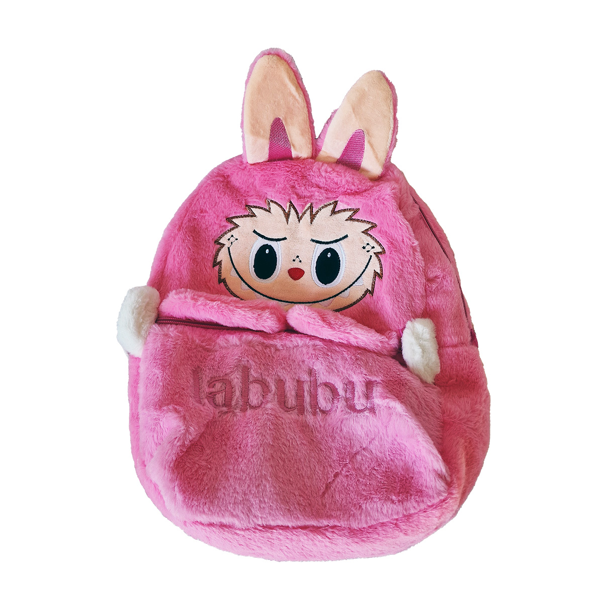 Rožinė minkšta Labubu kuprinė vaikams